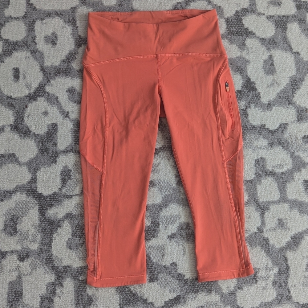 Lululemon Sun Runner Crop 17" Melon Size 4 - Picture 2 of 9